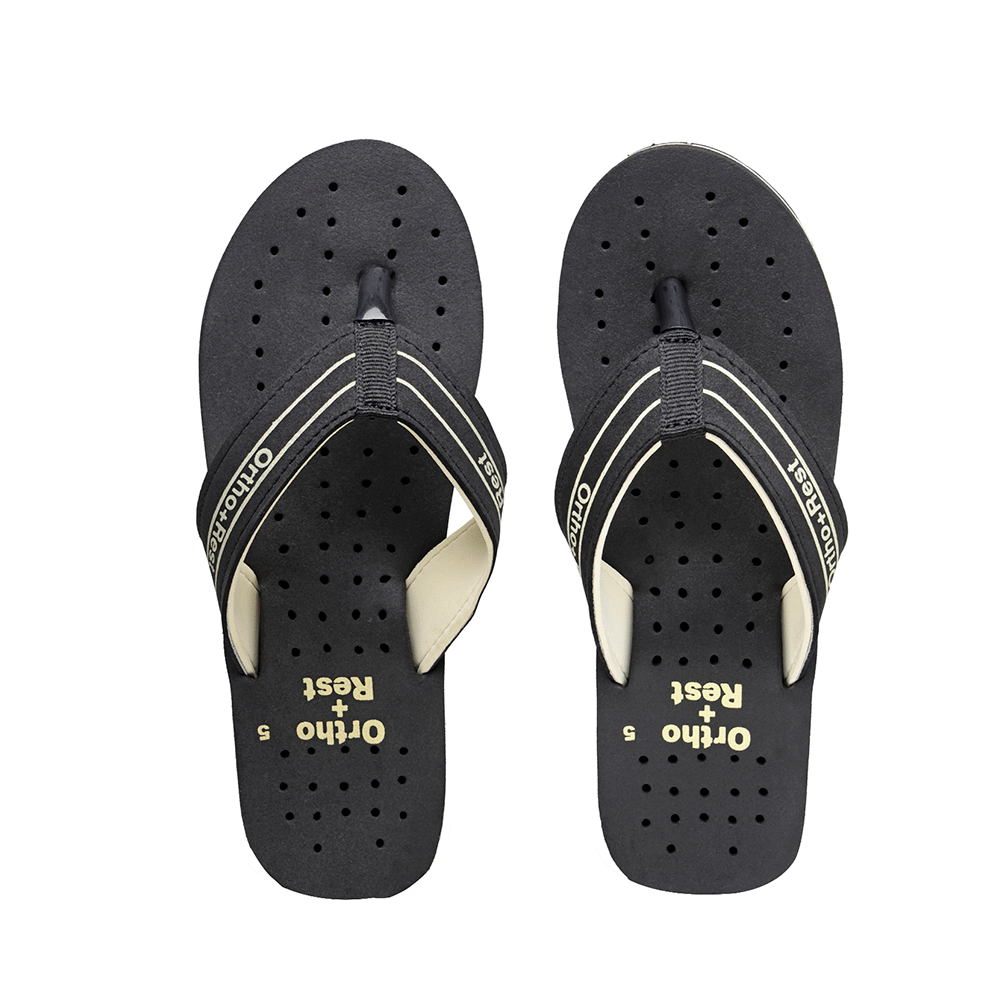 Ortho + Rest L331 Extra Soft Flip Flop Orthopedic Slippers for Women & Girls Black 9