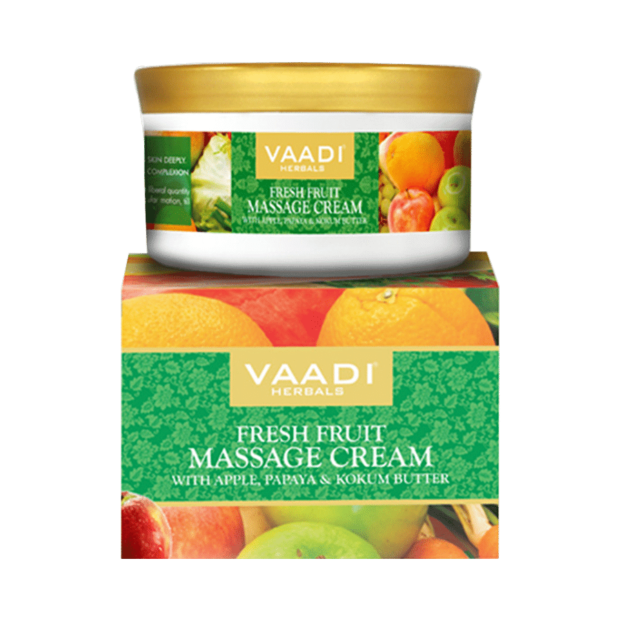 Vaadi Herbals Value Pack of Fresh Fruit Massage Cream with Apple, Papaya & Kokum Butter