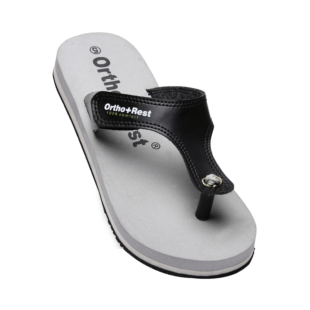 Ortho + Rest L700 Extra Soft Flip Flop Orthopedic Slippers for Women & Girls Grey 8