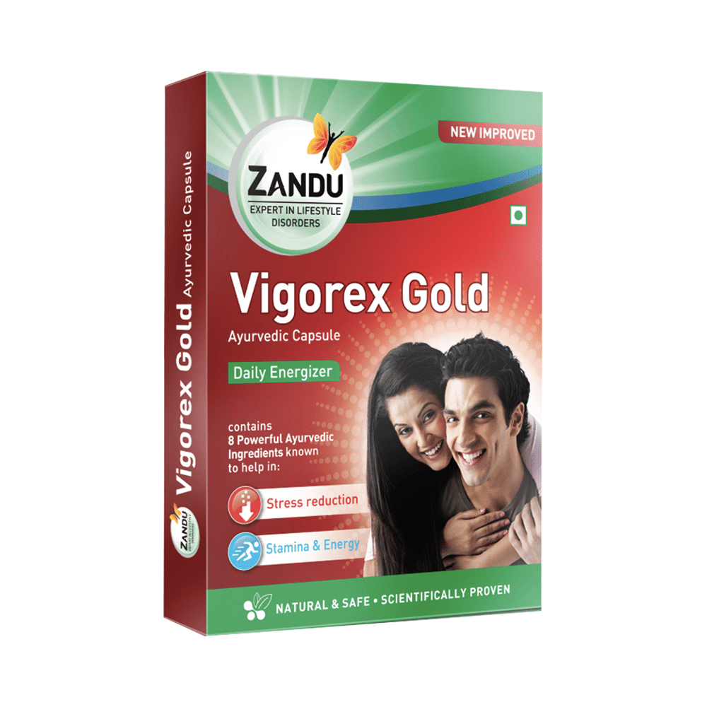 Zandu Vigorex Gold Capsule | Manages Stress & Builds Energy & Stamina