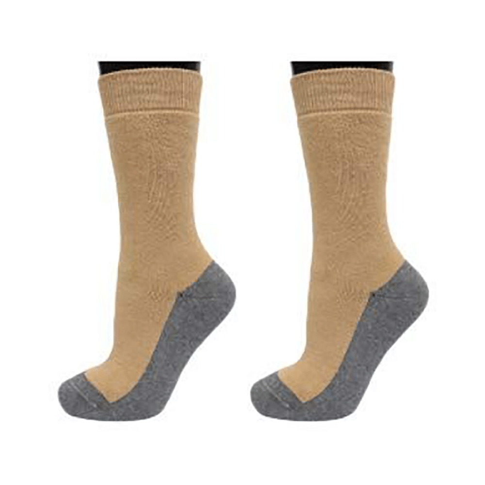 Diatex Bamboo Fiber Diabetic Socks XL Beige with Grey - Image 2