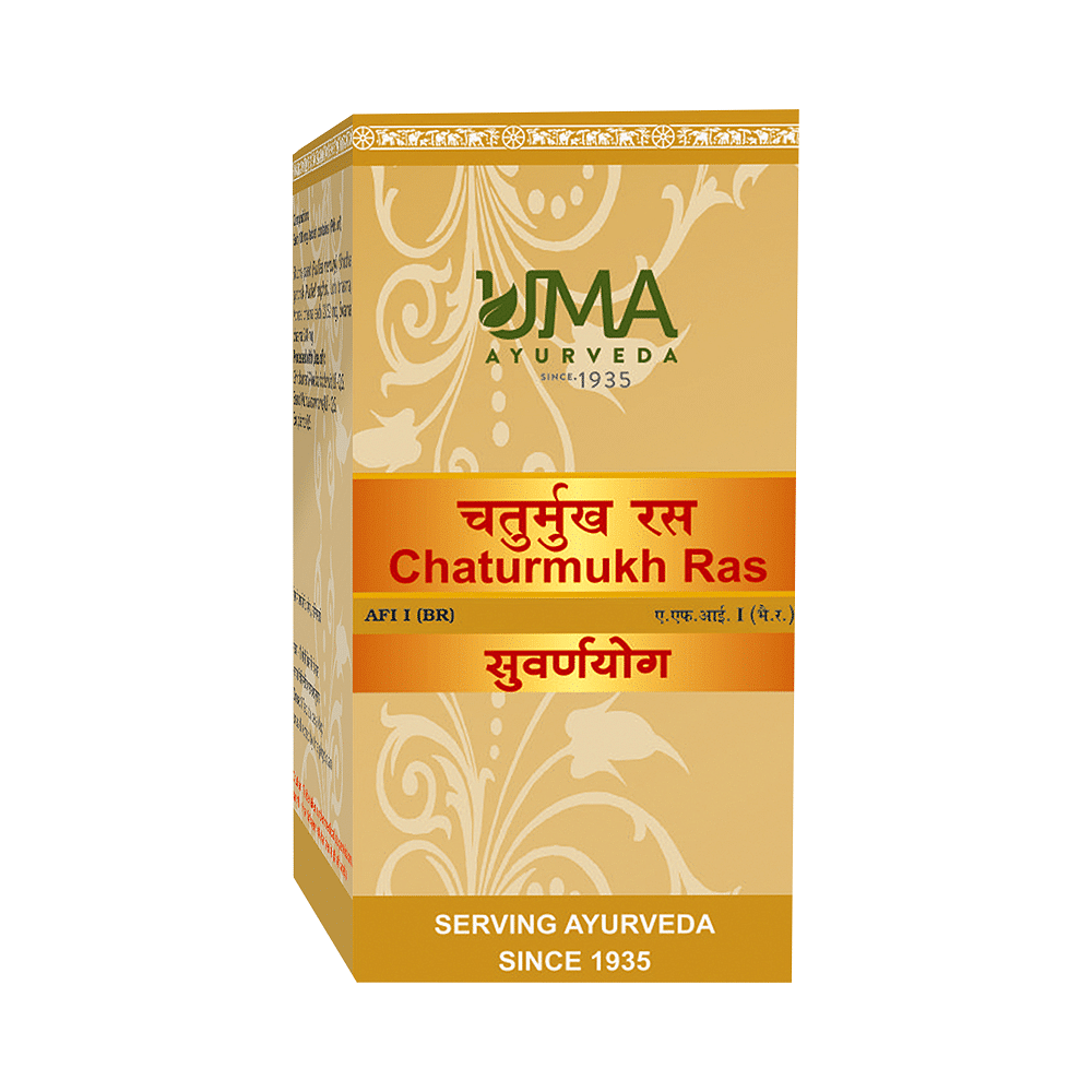 UMA Chaturmukha Rasa Ayurvedic Gold Tablet Bottle of 10 QTY