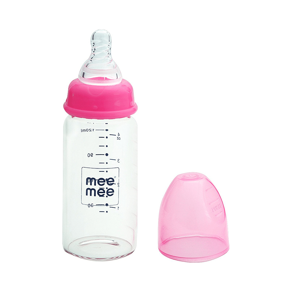 Mee Mee Premium Glass Feeding Bottle Pink