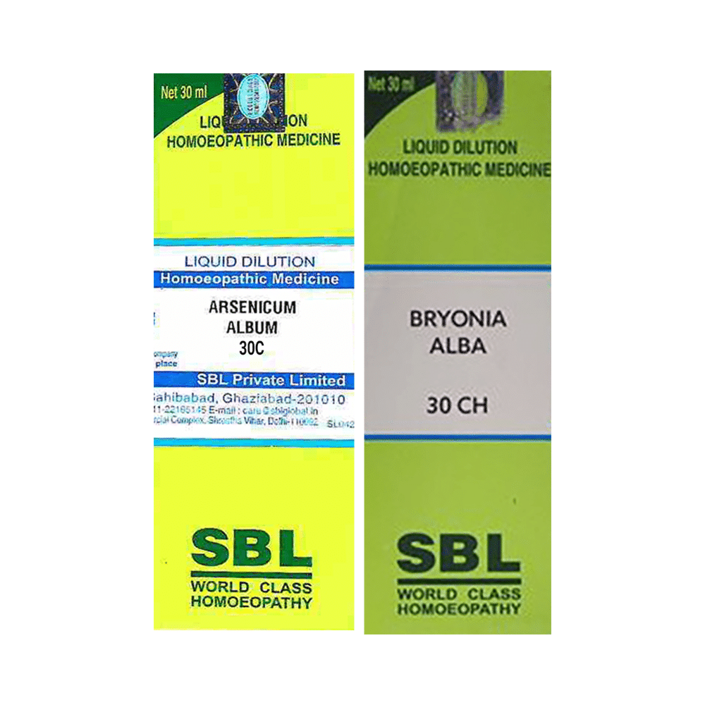 Combo Pack of SBL Arsenicum Album Dilution 30 CH & SBL Bryonia Alba Dilution 30 CH (30ml Each)