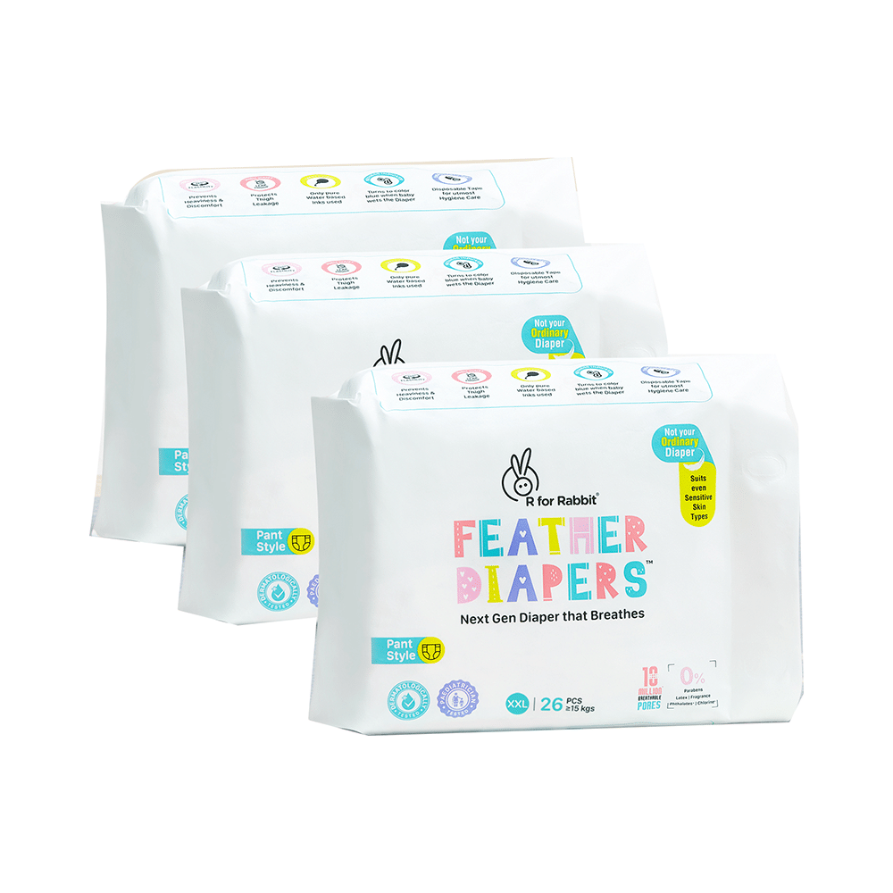 R for Rabbit Feather Diaper Pant Style (26 Each) XXL