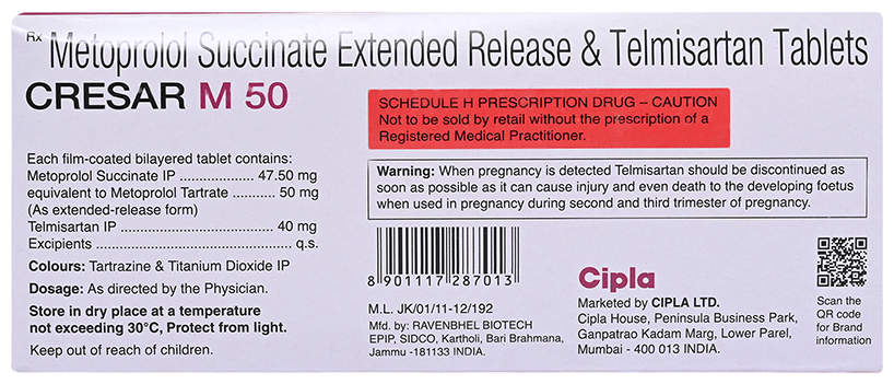 Cresar M 40mg/50mg Tablet - Image 2