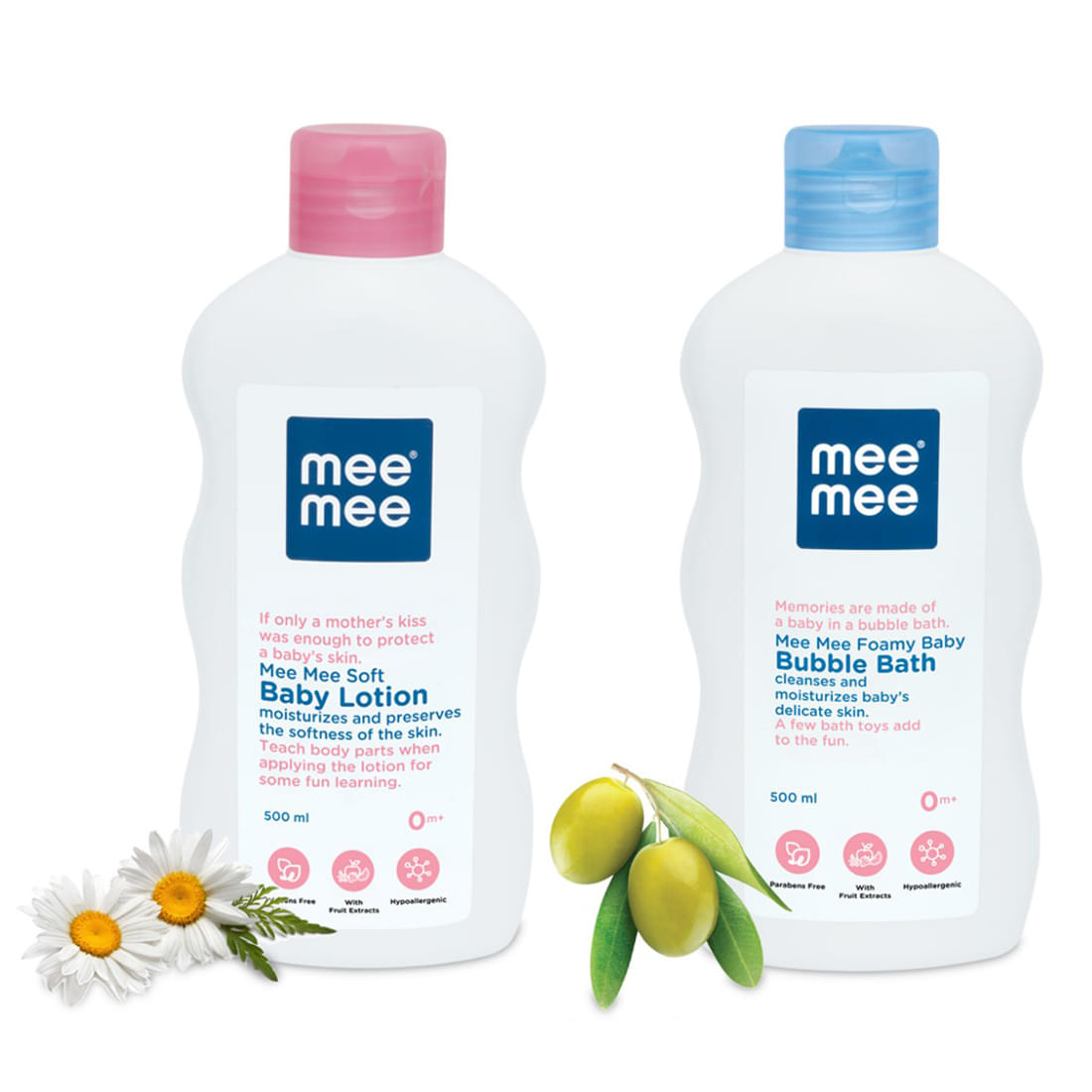 Mee Mee Combo Pack of Foamy Baby Bubble Bath and Baby Lotion (500ml Each)