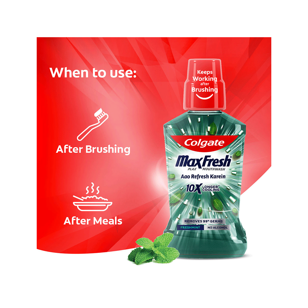 Colgate Fresh Mint MaxFresh Plax Antibacterial Mouth Wash - Image 7