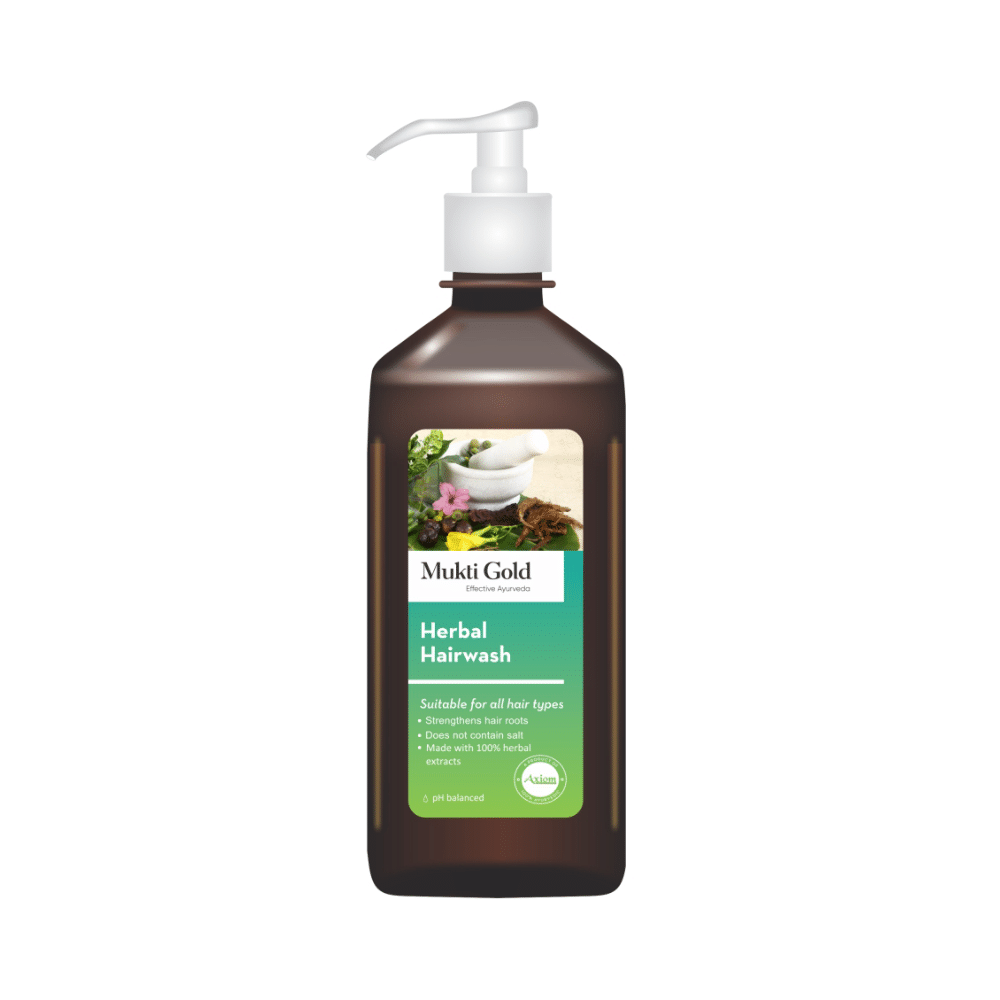 Axiom Mukti Gold Herbal Hairwash Shampoo | Helps Strengthen Hair Roots | Suitable for All Hair Types