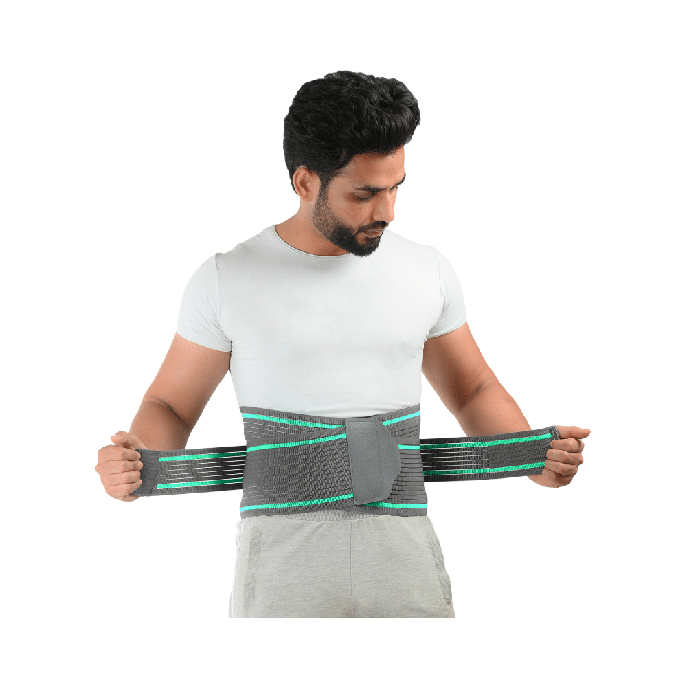 K Squarians Lumbar Sacral Belt for Back Pain Small Grey