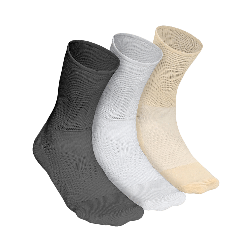 Heelium Diabetic Bamboo Socks Grey, Beige, White Free Size - Image 1