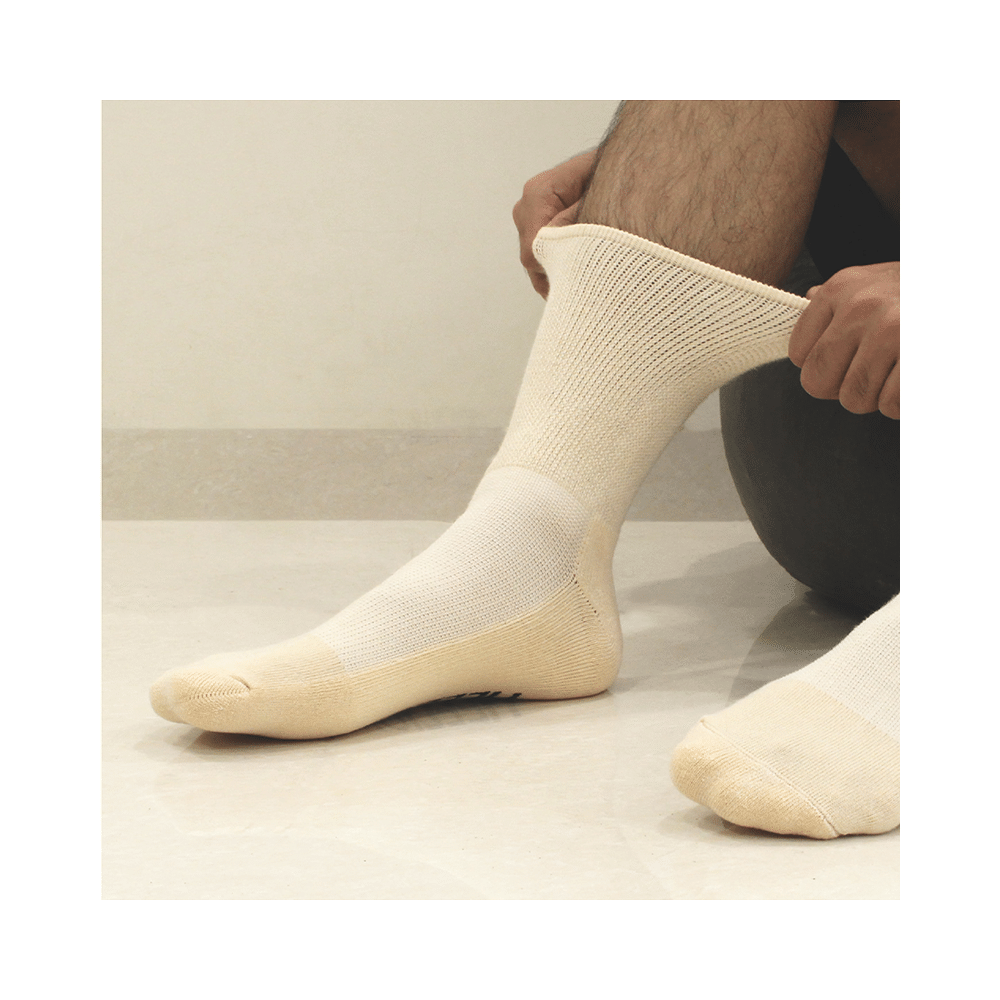 Heelium Diabetic Bamboo Socks Grey, Beige, White Free Size - Image 3