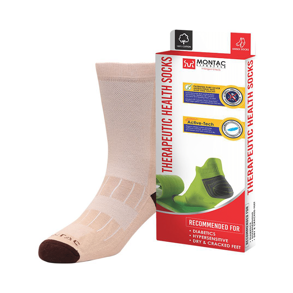 Montac Lifestyle Therapeutic Health Socks Beige - Image 1