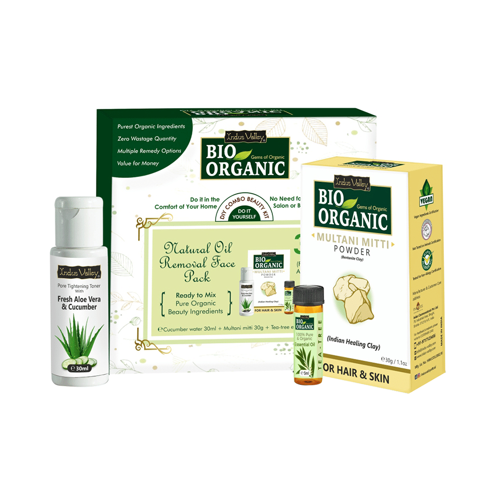 Indus Valley Bio Organic Natural Oil Removal Face Pack DIY Combo Beauty Kit