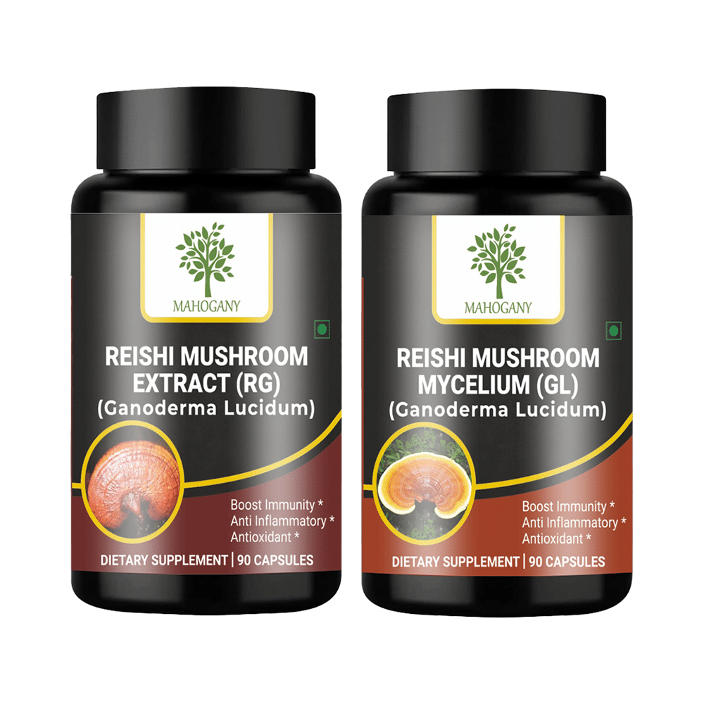 Mahogany Combo Pack of Reishi Mushroom Extract (RG) & Reishi Mushroom Mycelium (GL) Capsule (90Each)