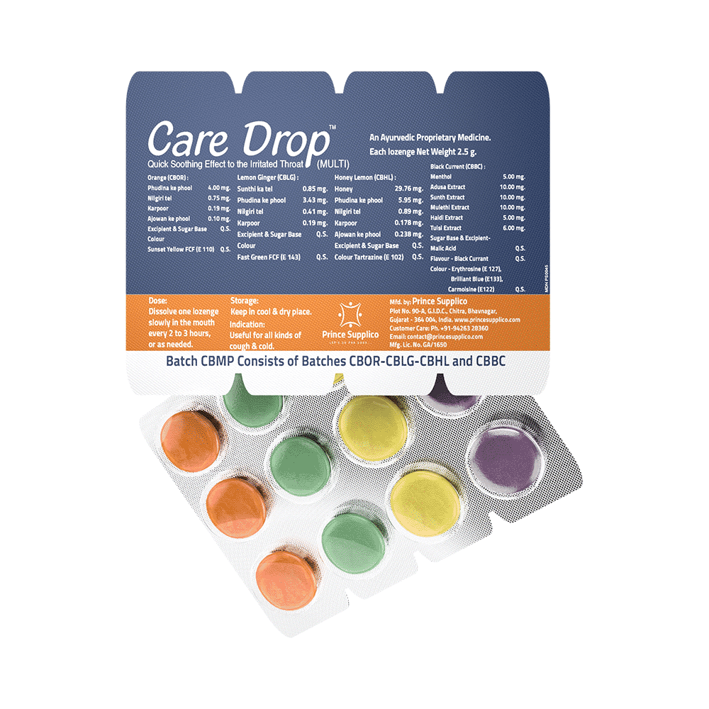Care Drop Cough Relief Lozenges Assorted
