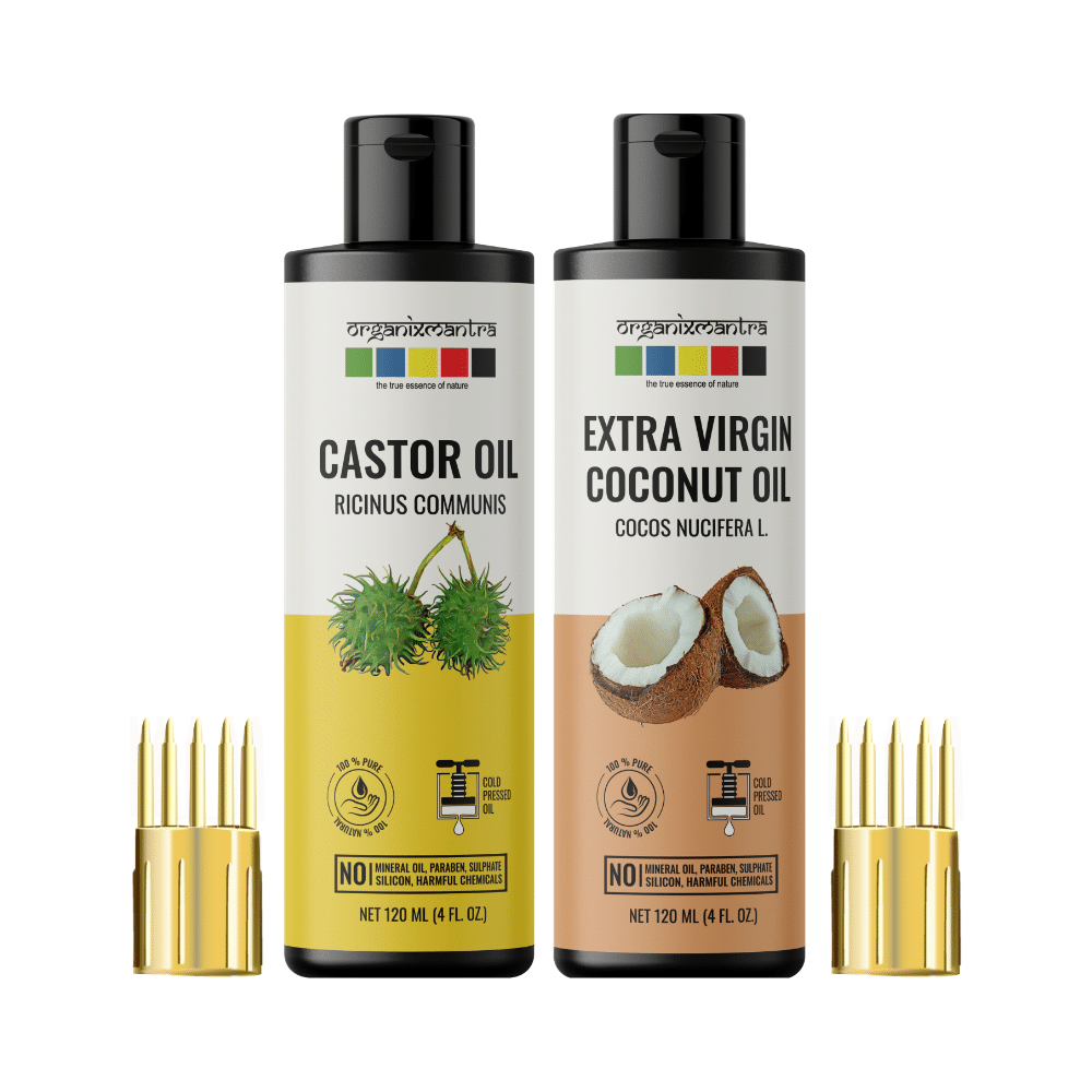 Organix Mantra Combo Pack of Castor Oil and Extra Virgin Coconut Oil (120ml Each)