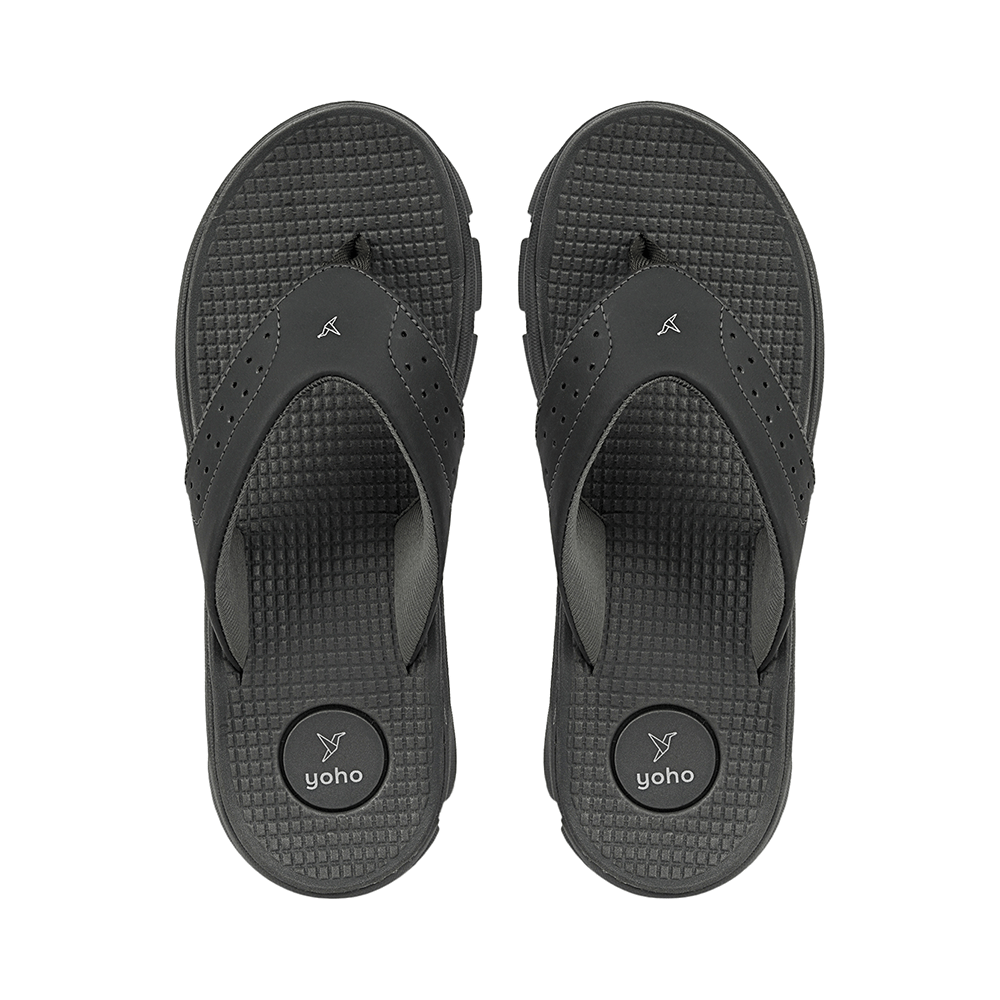 Yoho Lifestyle Extra Soft Comfortable and Anti Skid Slippers for Men with Arch Support Monsoon Grey 10