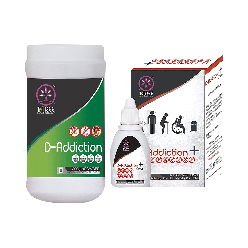 1 Tree Combo Pack of D-Addiction Powder 200gm & D-Addiction+Drops 30ml