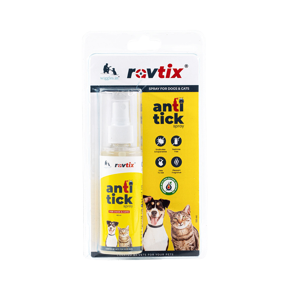 Wiggles Ravtix Anti Tick Spray for Dogs & Cats