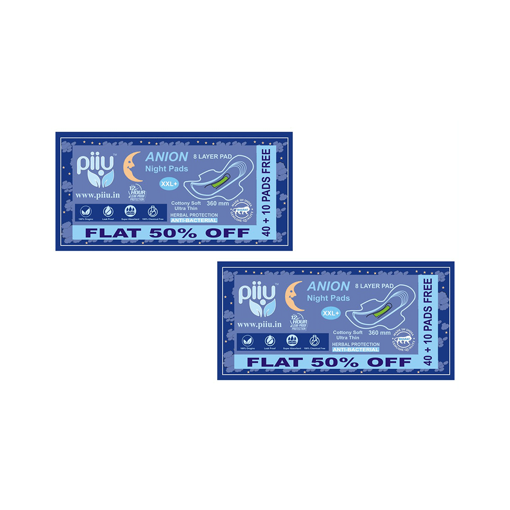 Piiu Anion Night Pad  XXL+ (40 Each) with 10 Pad Free