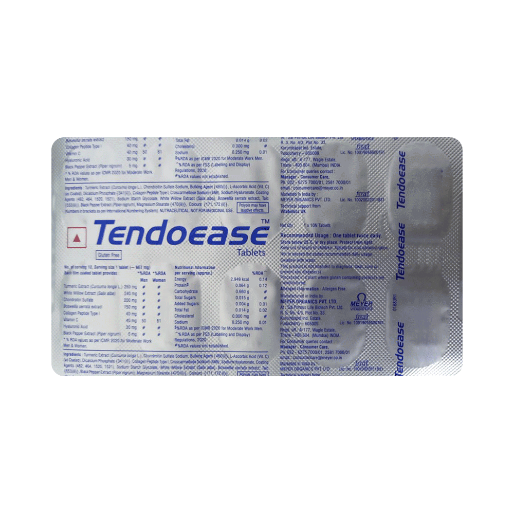 Tendoease Tablet | Gluten Free | With Vitamin C | Nutritional Supplement