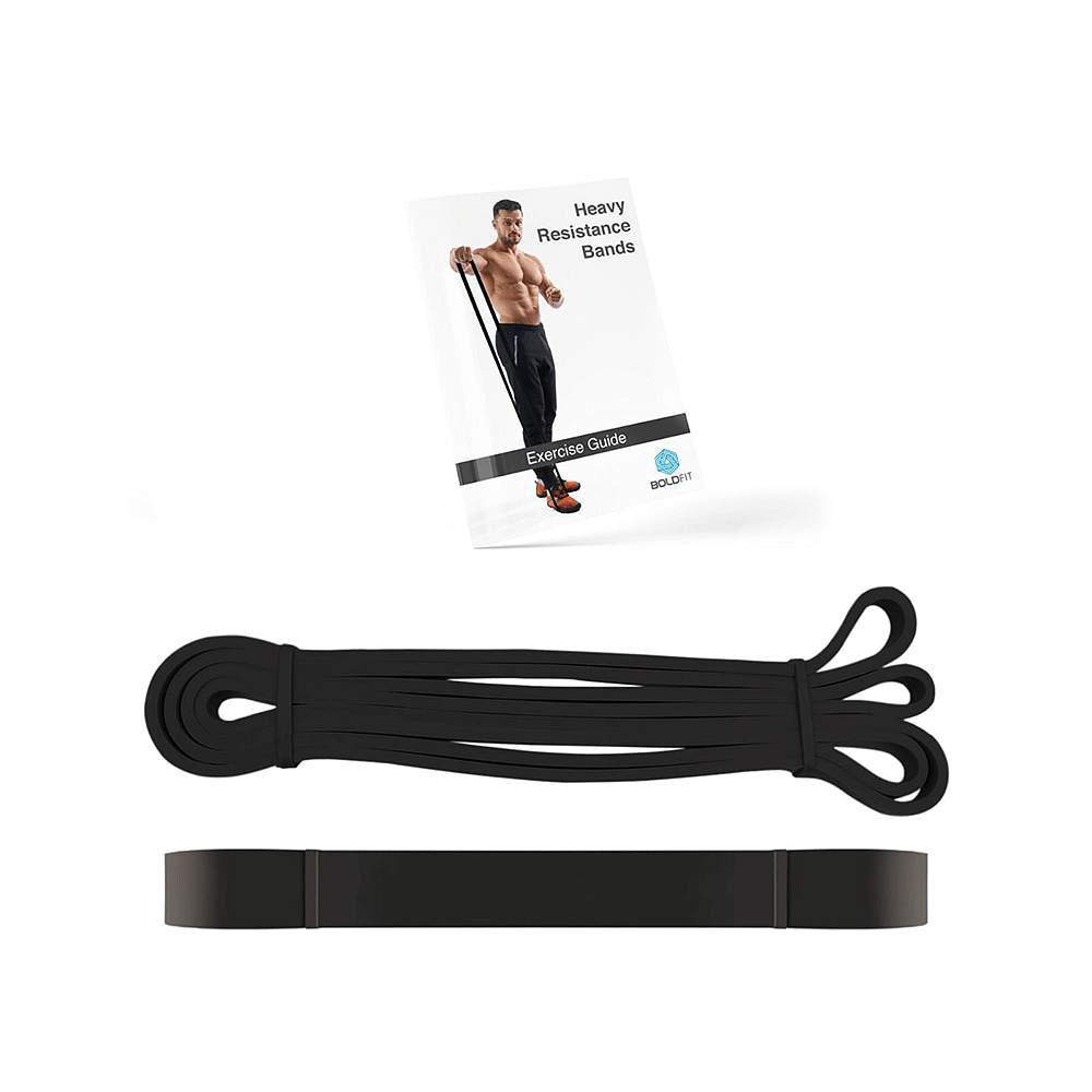 Boldfit Heavy Resistance Band for Exercise Stretching Black 15 30kg 30 Minutes 24 7 Delivery