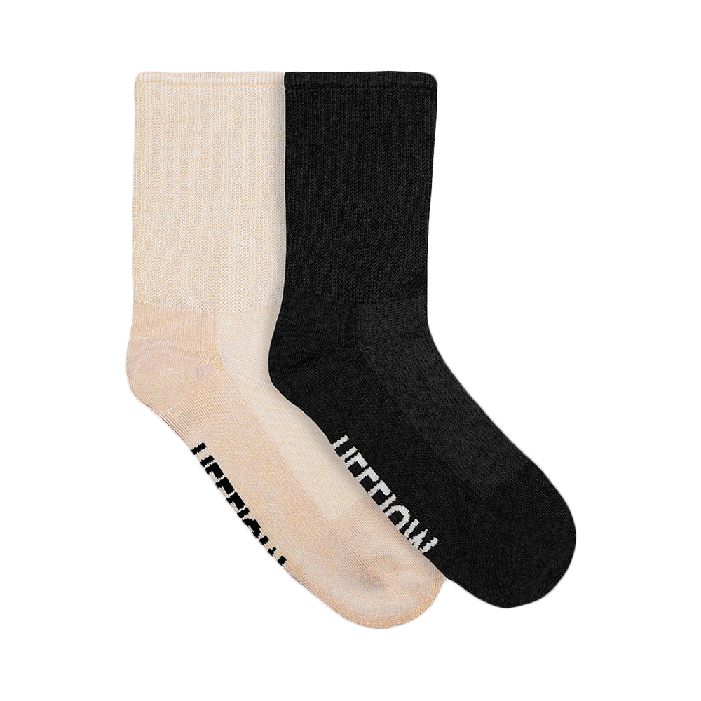 Heelium Diabetic Bamboo Socks Beige, Black Free Size - Image 2