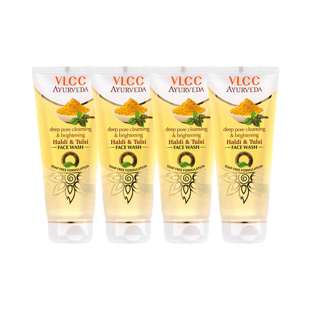VLCC Ayurveda Deep Pore Cleansing & Brightening Haldi & Tulsi Face Wash (100ml Each)