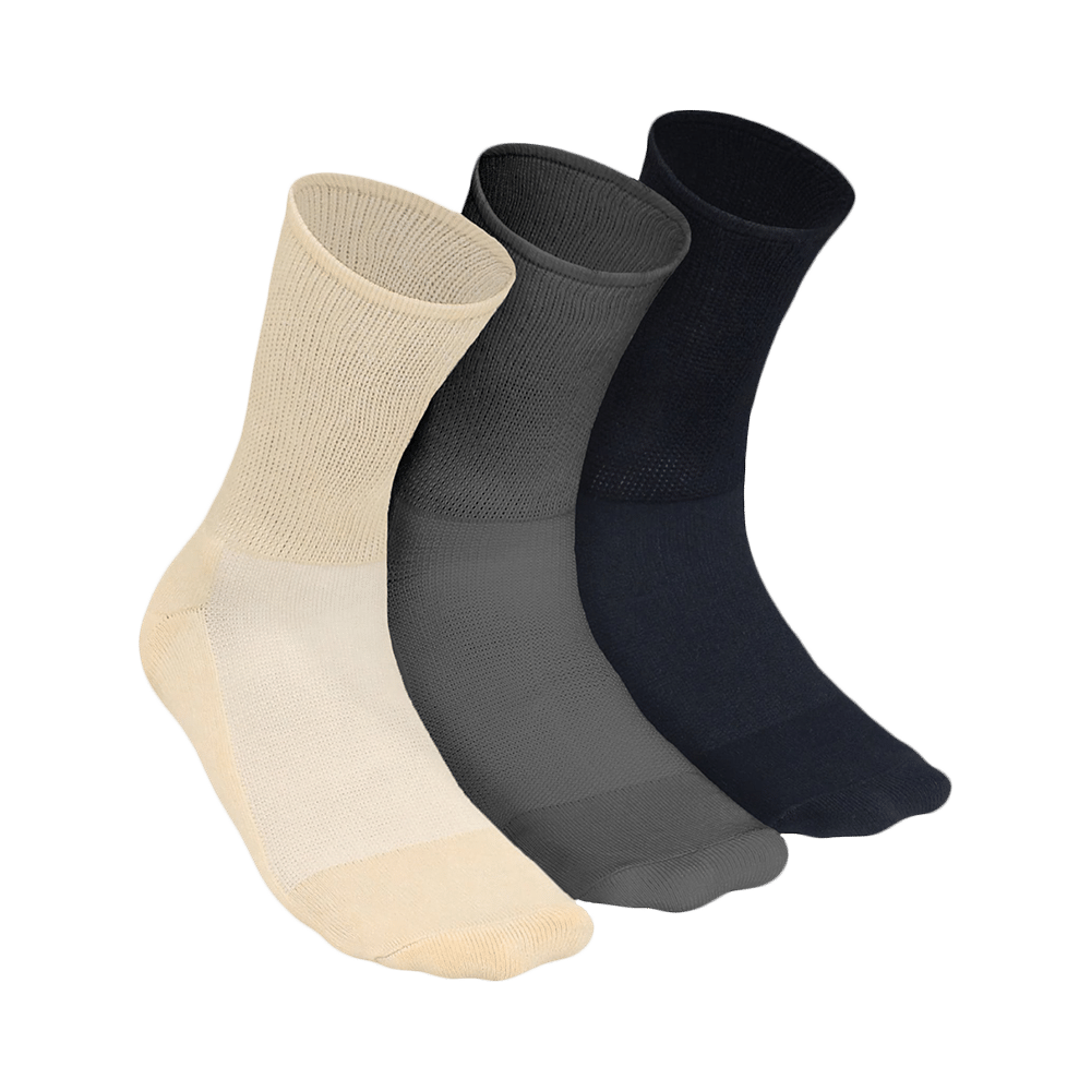 Heelium Diabetic Bamboo Socks Black, Grey, Beige Free Size