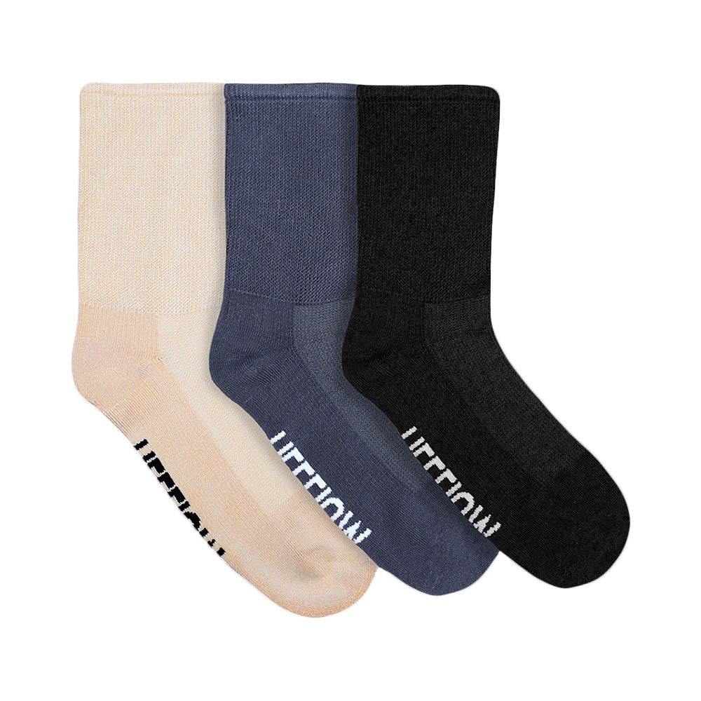 Heelium Diabetic Bamboo Socks Black, Grey, Beige Free Size - Image 2
