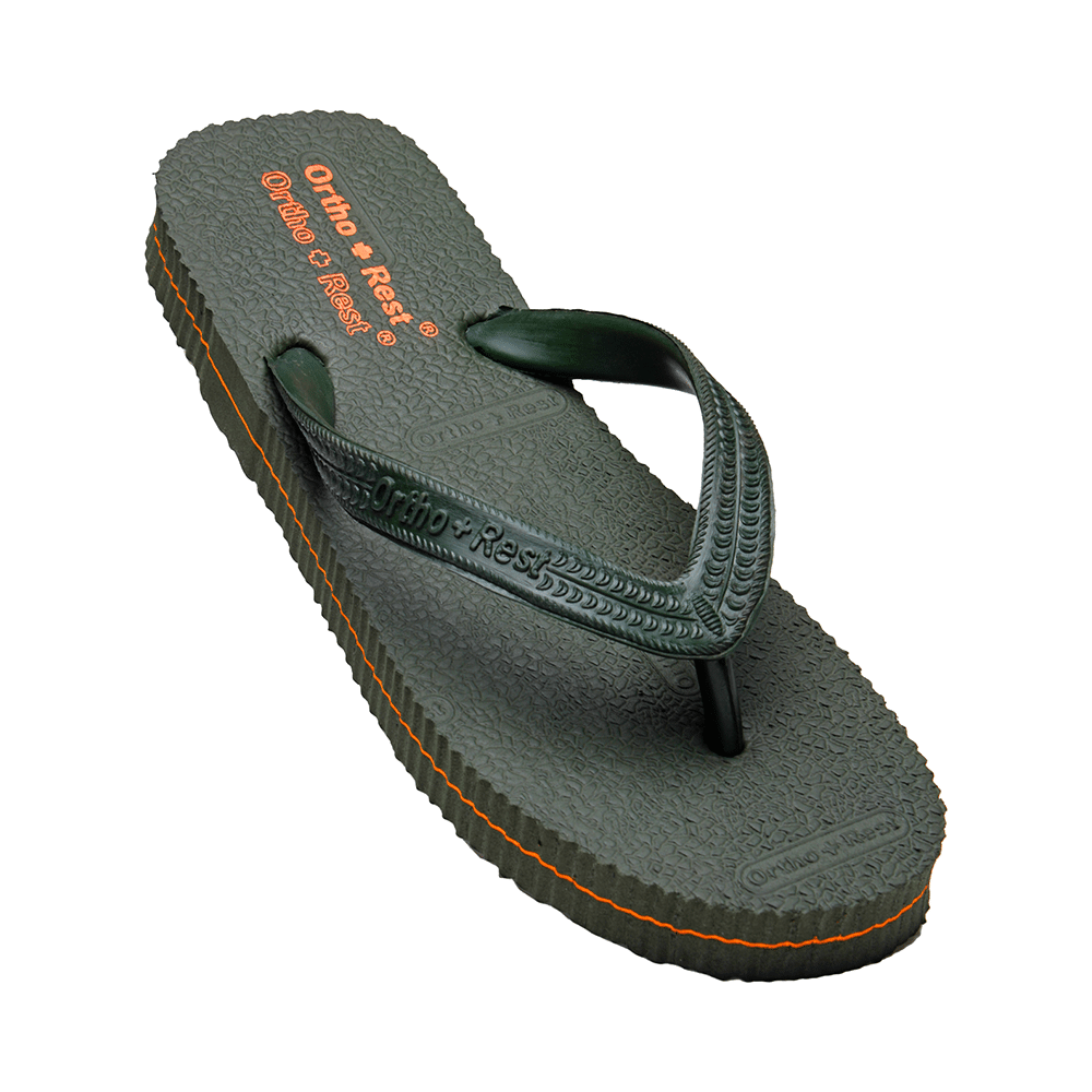 Ortho + Rest Unisex Hawaii Chappal Orthopedic Comfort, Bathroom Rubber Flip-Flops Green 5