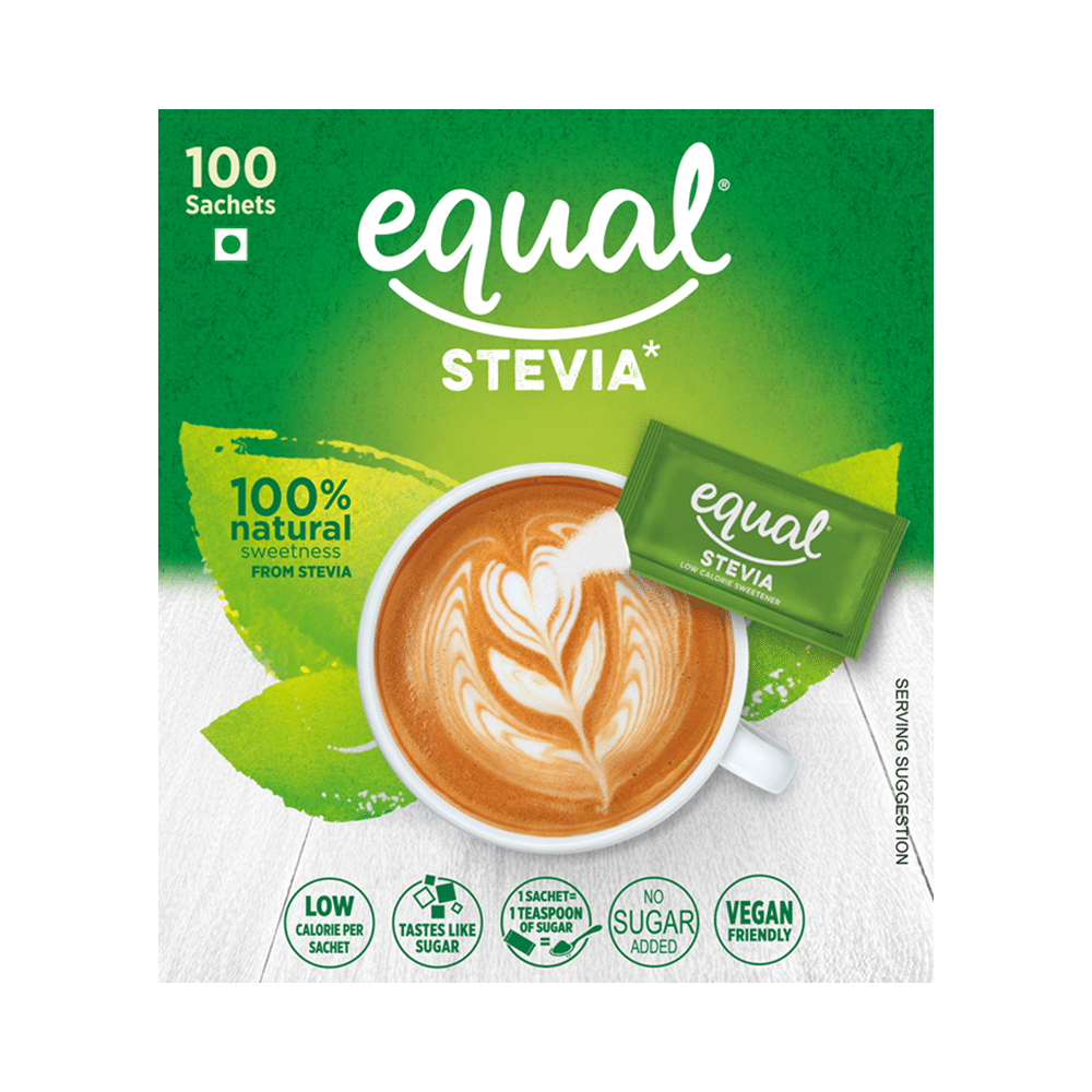 Equal Stevia Low Calorie Sweetner Sachet (100 Each)