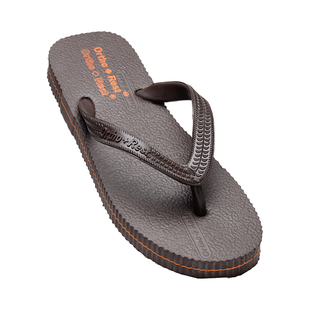 Ortho + Rest Unisex Hawaii Chappal Orthopedic Comfort, Bathroom Rubber Flip-Flops Brown 5