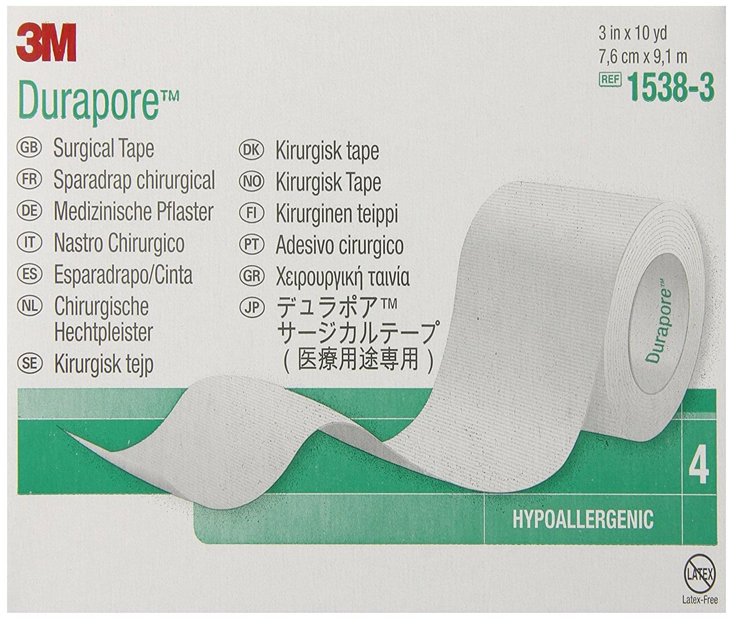 3M Durapore Tape 1538-3, 3 inch x 10 yard