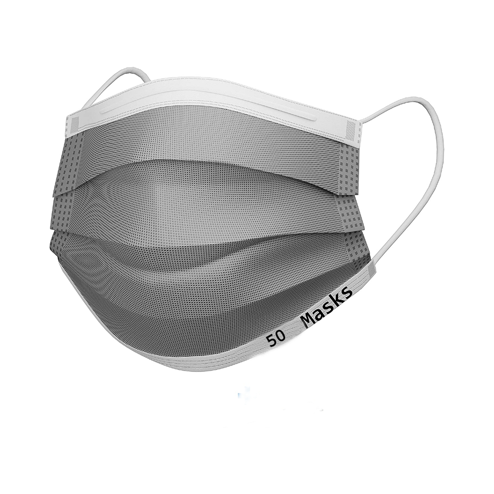 Lioncrown 3 Ply Disposable Face Mask with Nosepin Grey