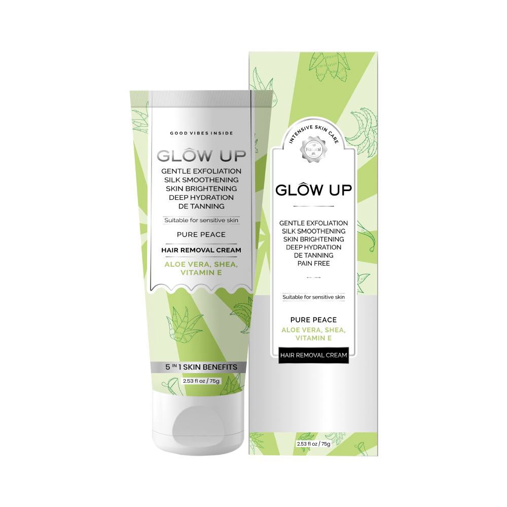 Glow Up Hair Removal Cream with Aloe Vera, Shea & Vitamin E Cream
