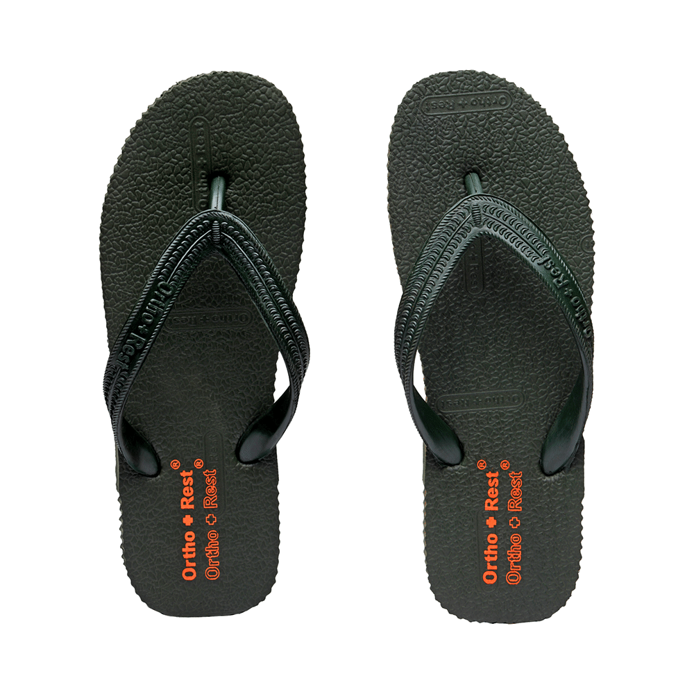 Ortho + Rest Unisex Hawaii Chappal Orthopedic Comfort, Bathroom Rubber Flip-Flops Green 11 - Image 2