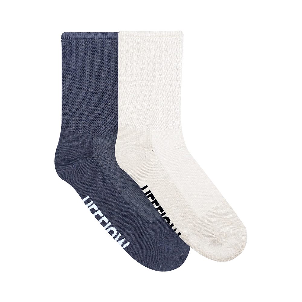 Heelium Diabetic Bamboo Socks Grey White Free Size - Image 2