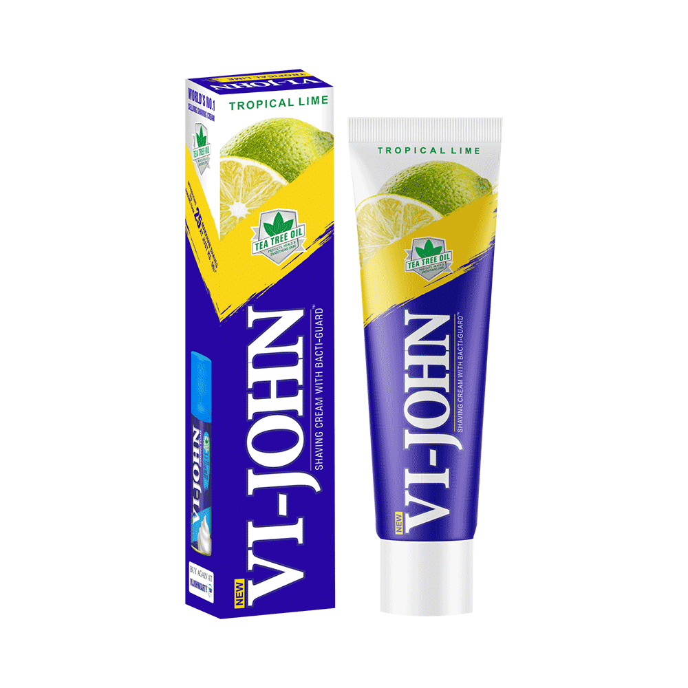 Vi-John Shaving Cream with Tea Tree Oil and Bacti Guard Tropical Lime