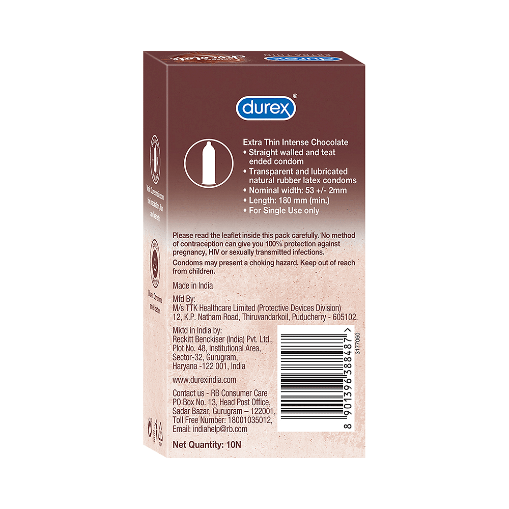 Durex Extra Thin Intense Chocolate Condom | 30 Minutes 24/7 Delivery