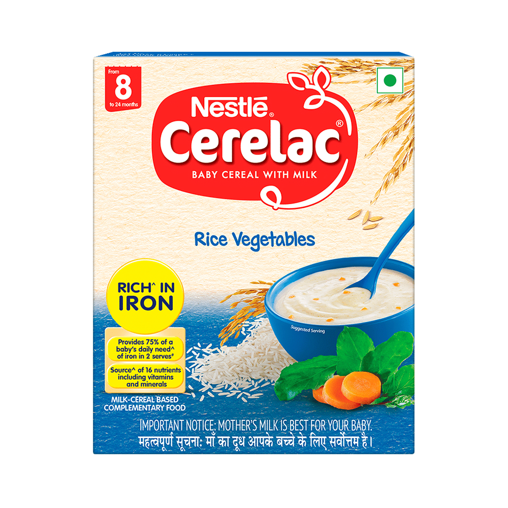 Nestle Cerelac Baby Cereal with Milk from 8 to 24 Months | Rich in Iron | Rice Vegetables