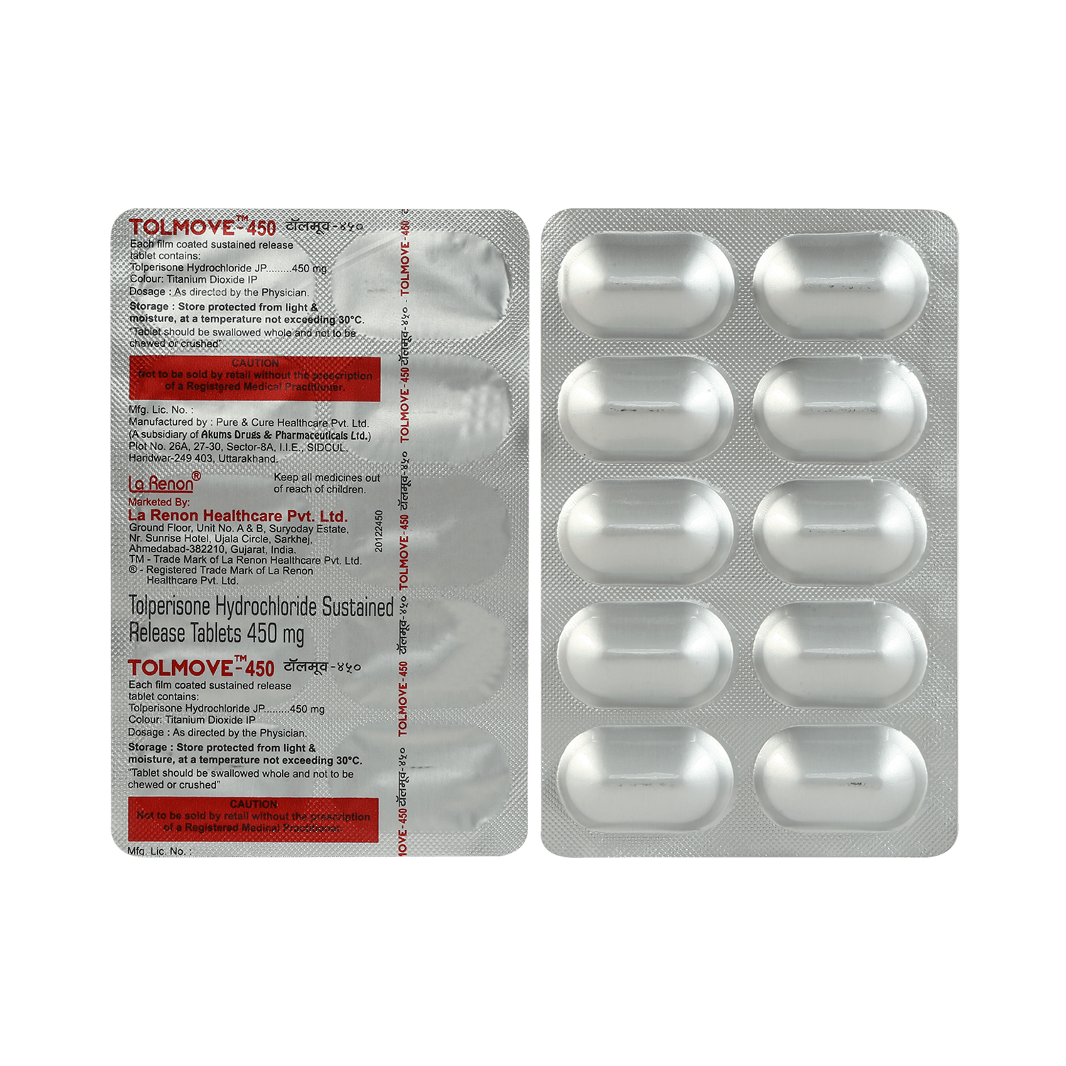 Tolmove 450mg Tablet SR