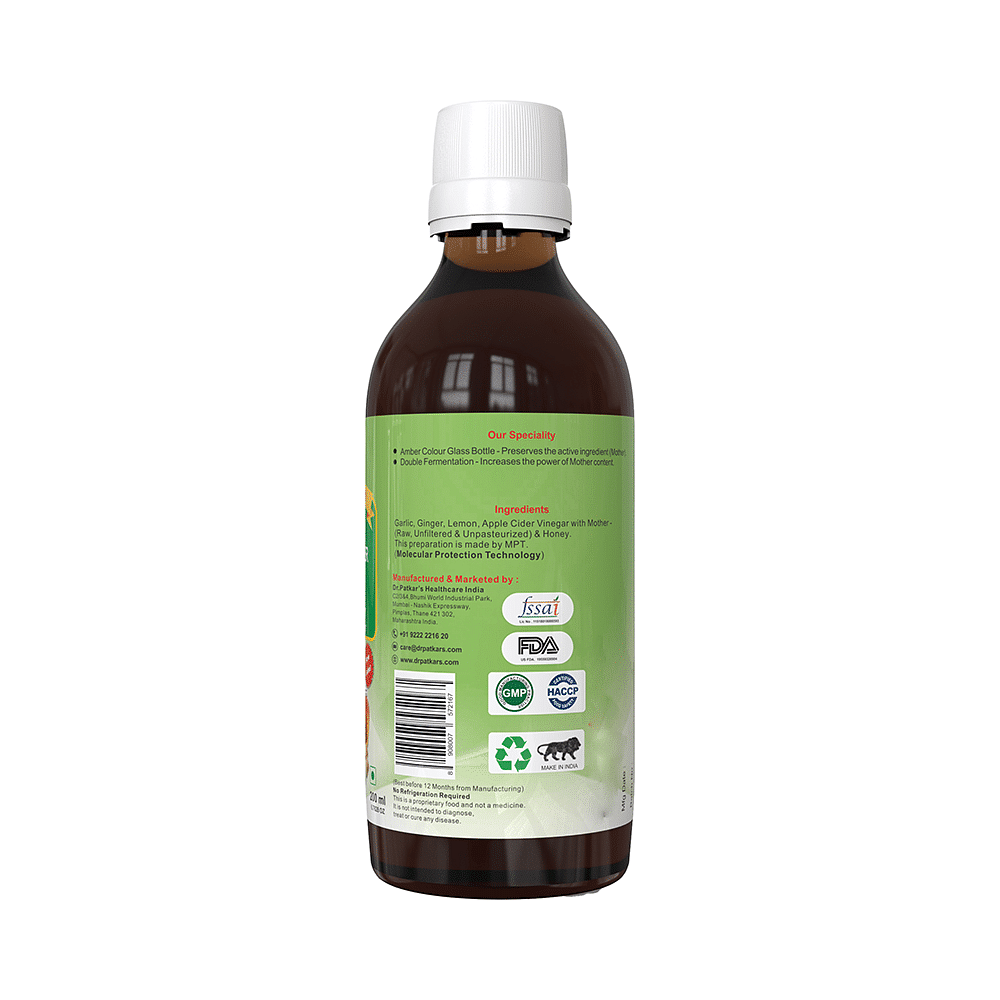 Dr. Patkar s Apple Cider Vinegar with Garlic Ginger Lemon and Honey Raw Unfiltered for Weight loss 30 Minutes 24 7 Delivery