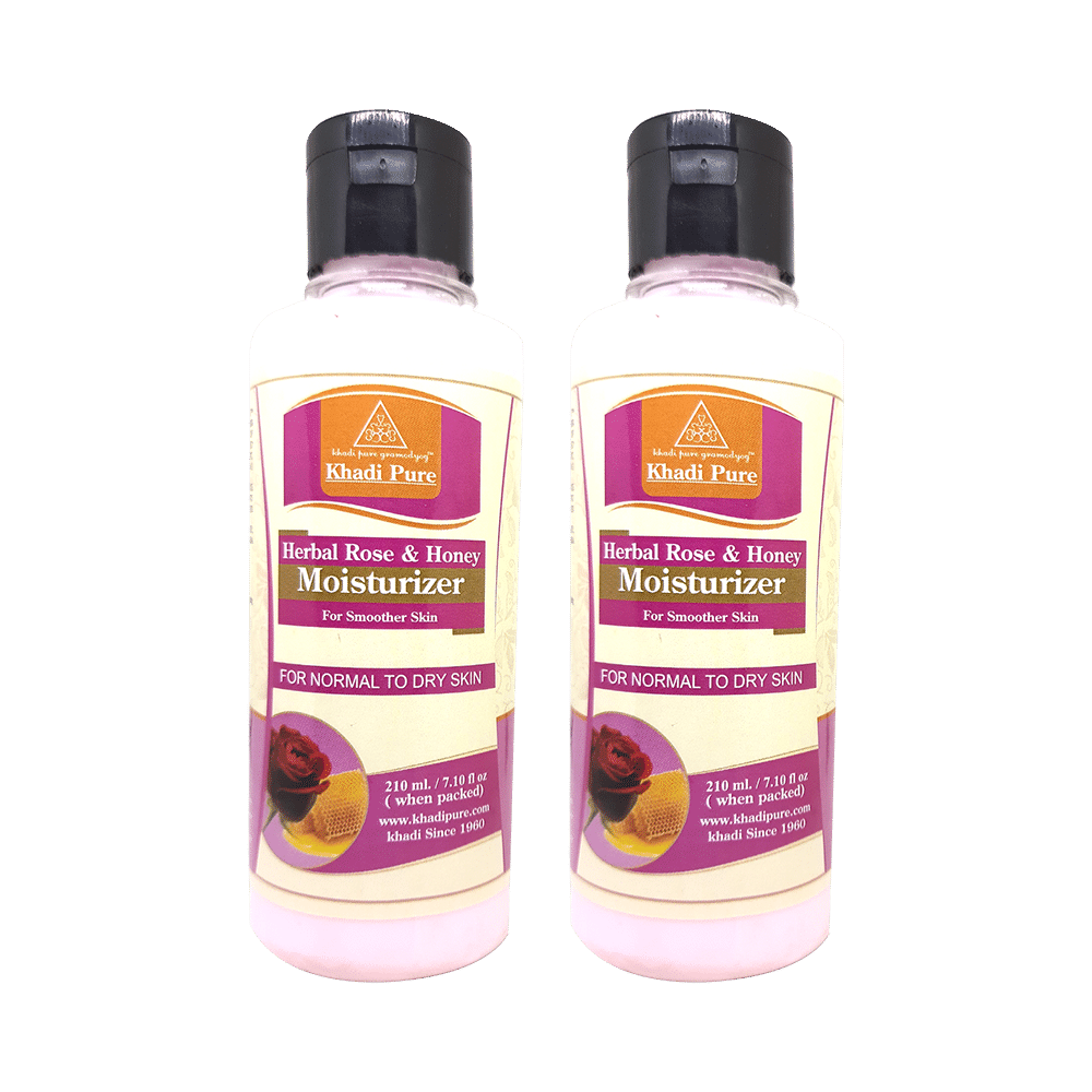 Khadi Pure Herbal Rose & Honey Moisturizer (210ml Each)
