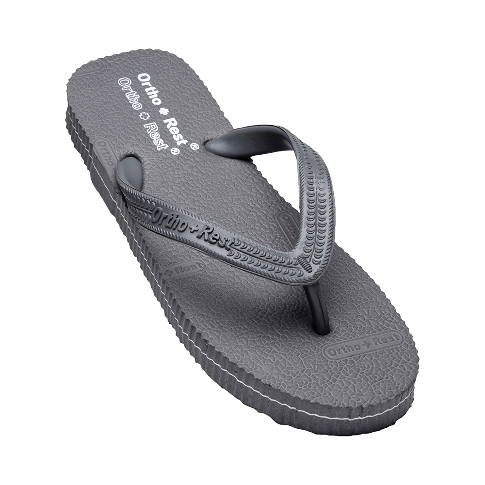 Ortho + Rest Unisex Hawaii Chappal Orthopedic Comfort, Bathroom Rubber Flip-Flops Grey 9