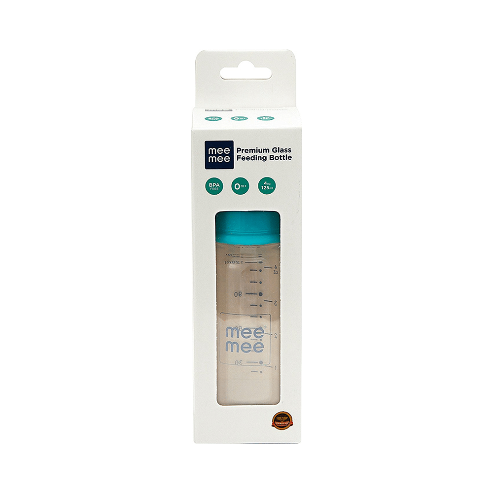 Mee Mee Premium Glass Feeding Bottle Blue