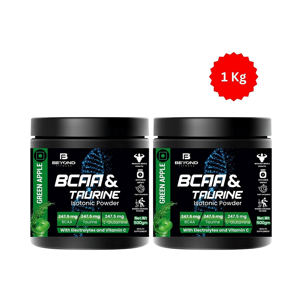 Beyond Fitness Bcaa & Taurine Isotonic Powder with Electrolytes and Vitamin  C (500gm Each) with 400ml Shaker Free | 30 Minutes 24/7 Delivery