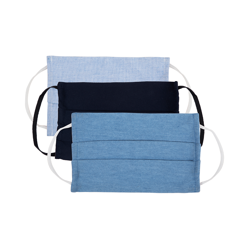 Faballey 2 Ply Pleated Resusable Mask Set Cool Blue