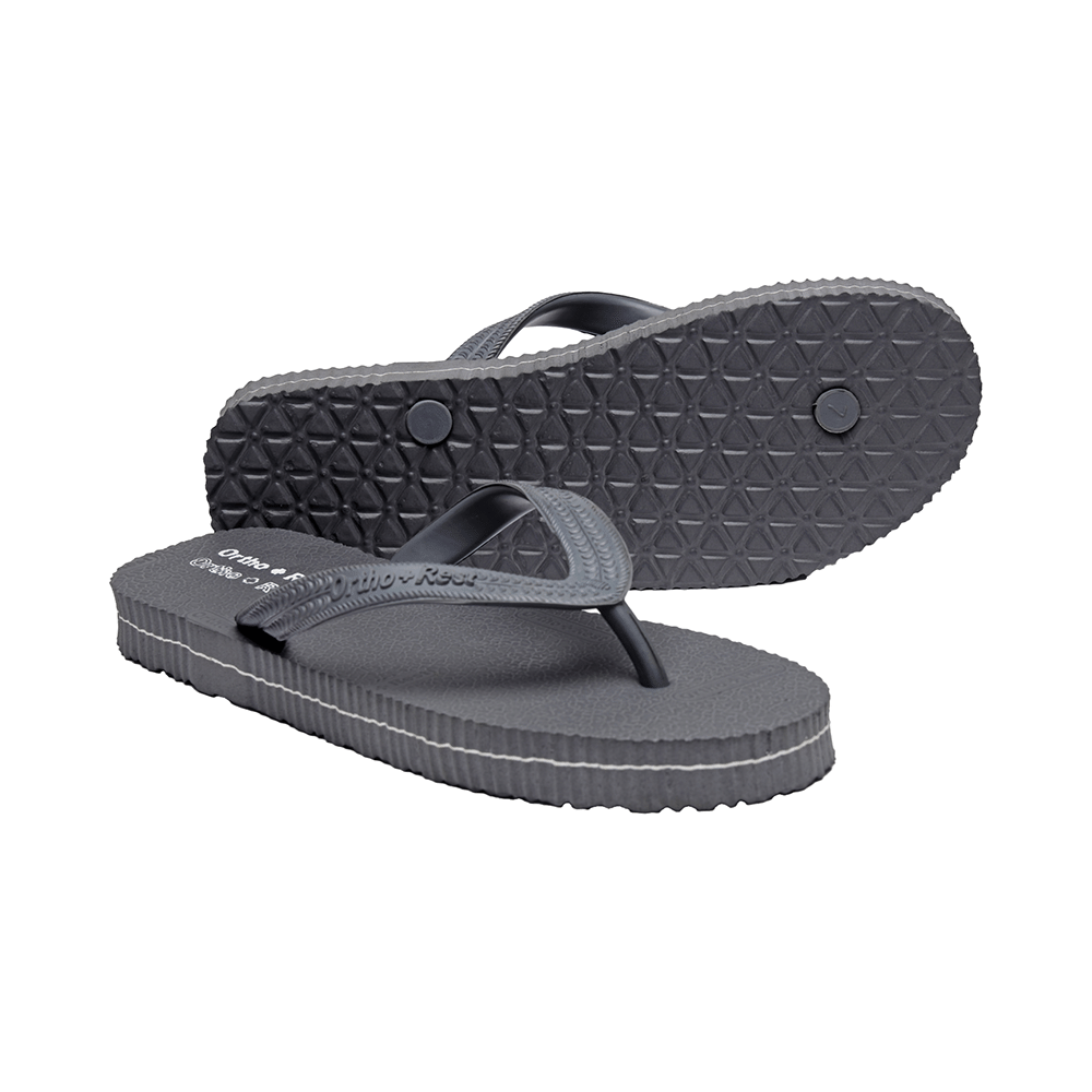 Ortho + Rest Unisex Hawaii Chappal Orthopedic Comfort, Bathroom Rubber Flip-Flops Grey 5 - Image 5